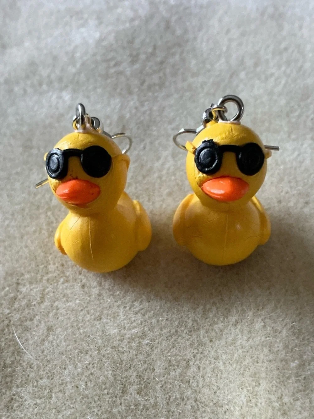 Yellow Rubber Duck Earring Pair with Sunglasses - Kids Accessories